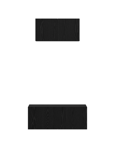 Set mobile TV 2 pcs Rovere Nero Legno multistrato