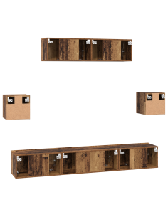 Set mobile TV 7 pcs Legno vecchio Legno multistrato 2