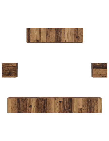 Set mobile TV 7 pcs Legno vecchio Legno multistrato