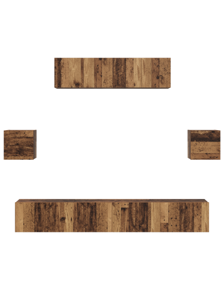 Set mobile TV 7 pcs Legno vecchio Legno multistrato