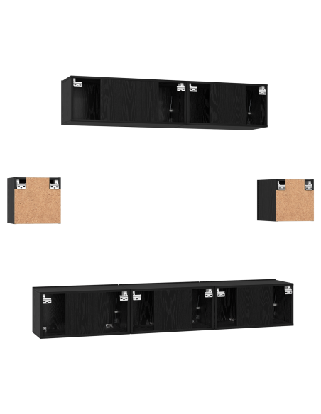 Set di Armadietti TV Altro 7 pcs Rovere Nero 80 x 30 x 30 cm