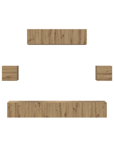 Set mobile TV 7 pcs Rovere artigianale Legno multistrato