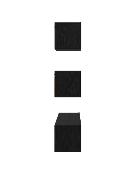 Set Mobile TV Altro 4 pcs Rovere Nero 80 x 30 x 30 cm
