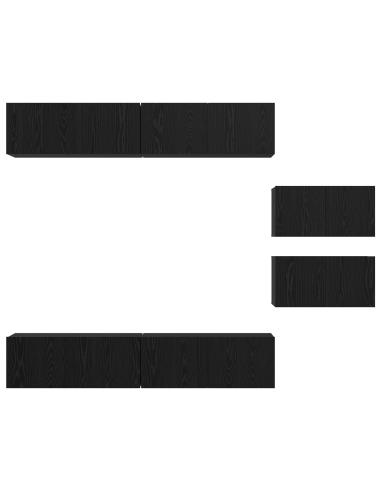 Set mobile TV 6 pcs Rovere Nero Legno multistrato