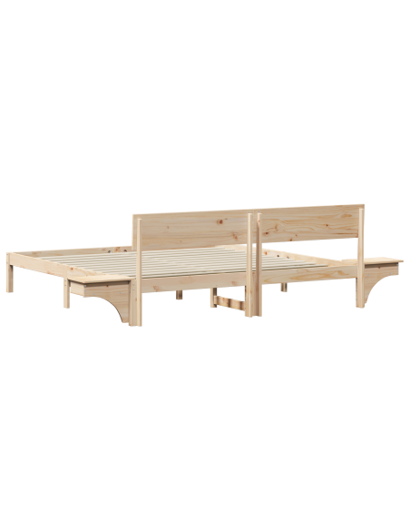 Struttura del letto Marrone 200 x 200 cm Legno di pino massello