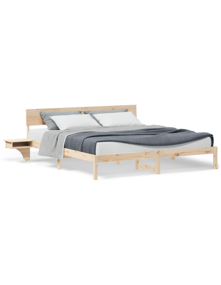 Struttura del letto Marrone 200 x 200 cm Legno di pino massello