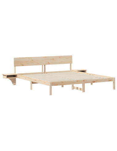 Struttura del letto Marrone 200 x 200 cm Pino massello