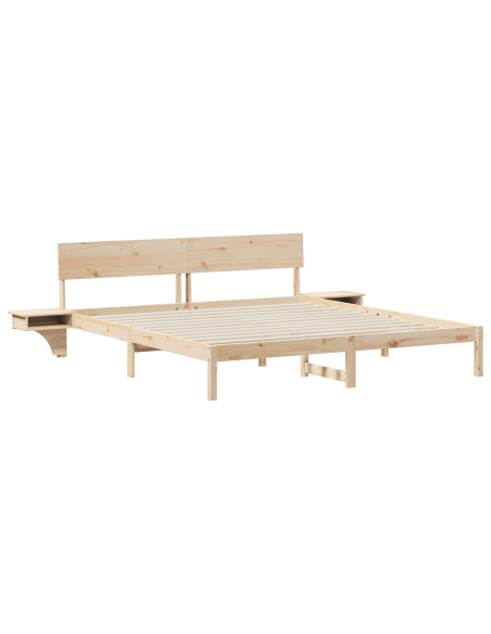 Struttura del letto Marrone 200 x 200 cm Legno di pino massello