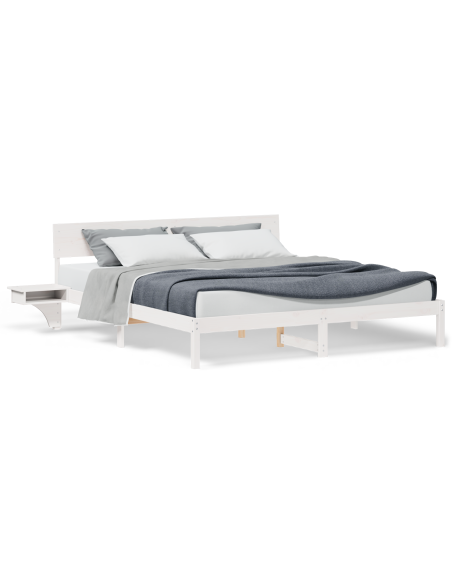 Struttura del letto Bianco 200 x 200 cm Pino massello