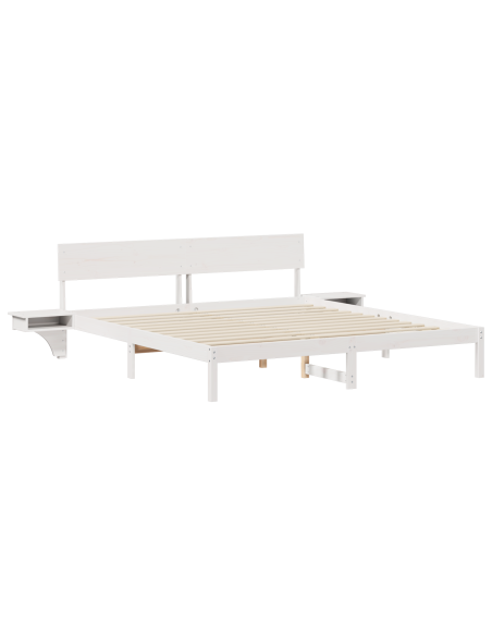 Struttura del letto Bianco 200 x 200 cm Pino massello