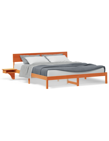 Struttura del letto Marrone cerato 200 x 200 cm Pino massello