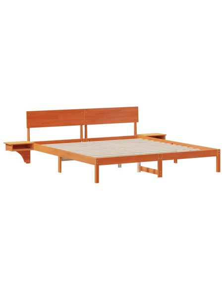 Struttura del letto con testiera Cera marrone 200 x 200 cm