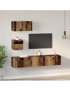 Set mobile TV 3 pcs Legno vecchio Legno multistrato