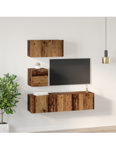 Set mobile TV 4 pcs Legno vecchio Legno multistrato