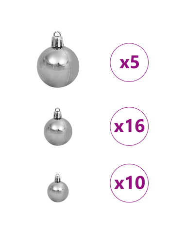 Albero di Natale artificiale con luci integrate Nero 240 cm PVC