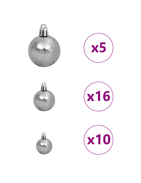 Albero di Natale artificiale con luci integrate Nero 240 cm PVC