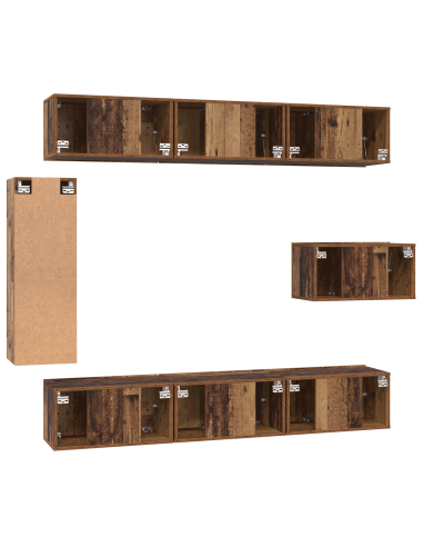 Set mobile TV 8 pcs Legno vecchio Legno multistrato