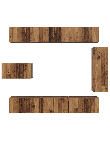 Set di Mobili per TV 8 pcs Legno Antico 30.5 x 30 x 90 cm