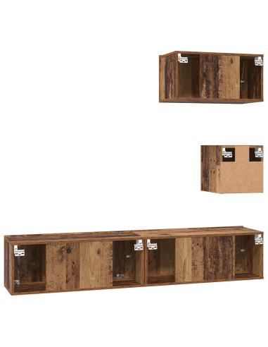 Set mobile TV 3 pcs Legno vecchio Legno multistrato