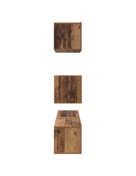 Mobile TV da Parete 4 pcs Legno Antico 30.5 x 30 x 30 cm Media