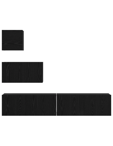 Set mobile TV 3 pcs Rovere Nero Legno multistrato