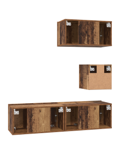 Set mobile TV 4 pcs Legno vecchio Legno multistrato 2