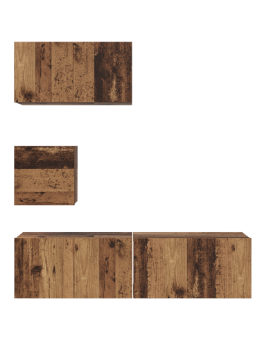 Set mobile TV 4 pcs Legno vecchio Legno multistrato