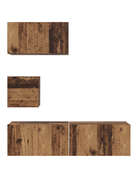 Set mobile TV 4 pcs Legno vecchio Legno multistrato