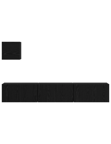 Set Mobile TV Altro 4 pcs Rovere Nero 60 x 30 x 30 cm