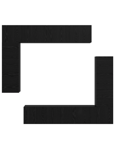 Set di Mobili per TV 8 pcs Rovere Nero 80 x 30 x 30 cm
