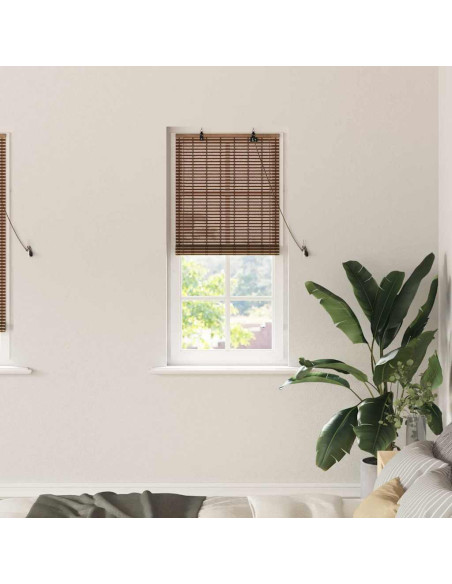 Tenda a rullo con tende Marrone 60 x 220 cm Bambù