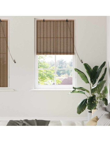 Tenda a rullo con tende Marrone 80 x 160 cm Bambù
