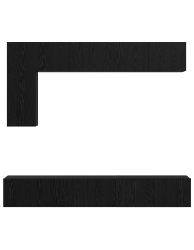 Set mobile TV 6 pcs Rovere Nero Legno multistrato