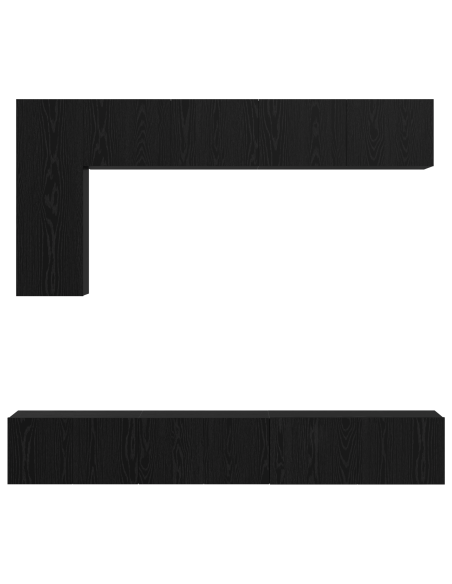 Set mobile TV 6 pcs Rovere Nero Legno multistrato