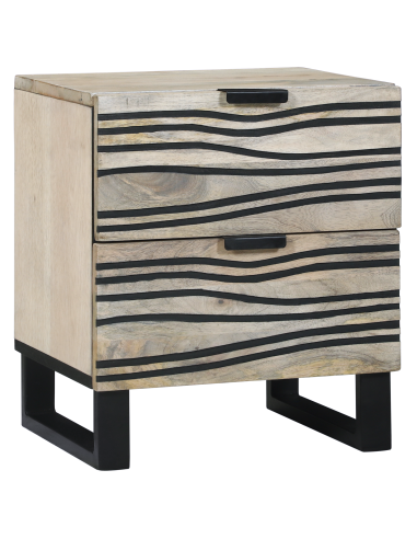 Armadio da Notte con cassetto Bianco e Nero 40 x 33 x 46 cm