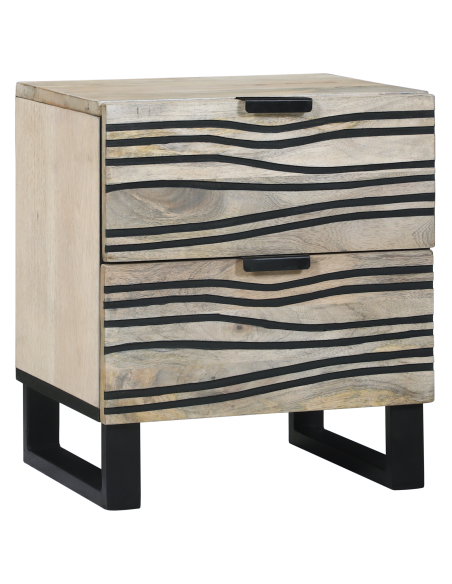 Armadio da Notte con cassetto Bianco e Nero 40 x 33 x 46 cm