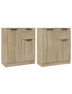 Credenze 2 pz Rovere Sonoma 60x30x70 cm in Legno Multistrato 2
