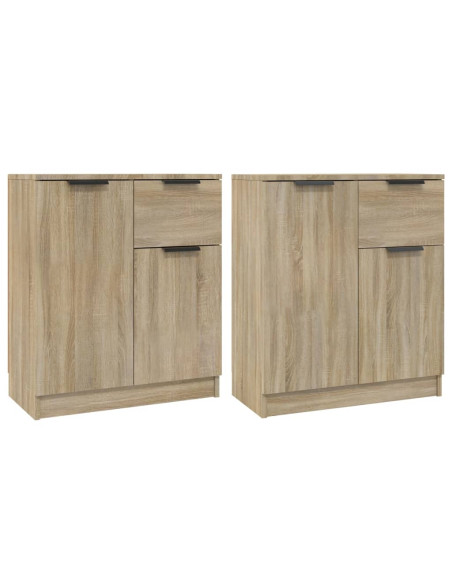 Credenze 2 pz Rovere Sonoma 60x30x70 cm in Legno Multistrato