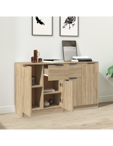 Credenze 2 pz Rovere Sonoma 60x30x70 cm in Legno Multistrato
