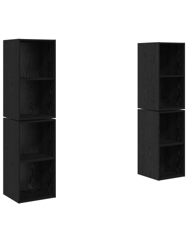 Set mobile TV 4 pcs Rovere Nero 37 x 37 x 72 cm