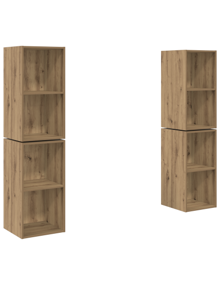Mobile TV da Parete 4 pcs Quercia Artigianale 37 x 37 x 72 cm