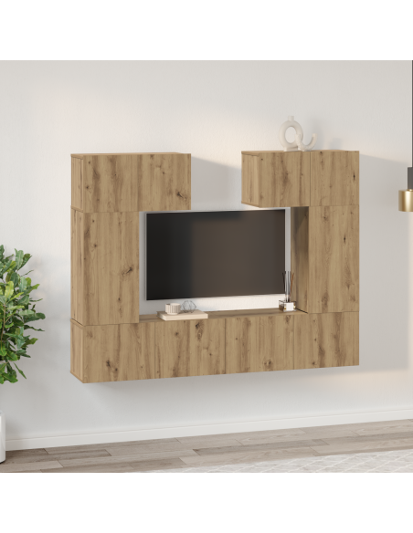 Set mobile TV 6 pcs rovere artigianale 80 x 30 x 30 cm