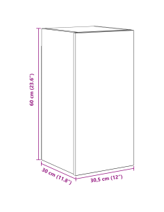 Mobile TV da Parete 3 pcs Rovere Nero Legno multistrato