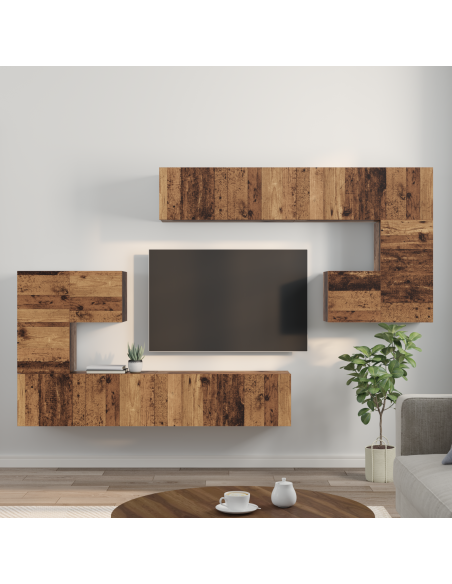 Set mobile TV 8 pcs Legno Antico Media 30.5 x 30 x 30 cm