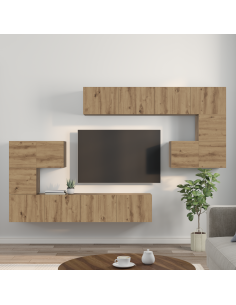 Unità TV 4 pcs Rovere artigianale Legno multistrato