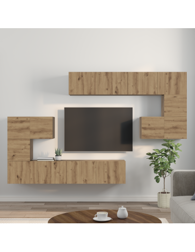 Unità TV 4 pcs Rovere artigianale Legno multistrato