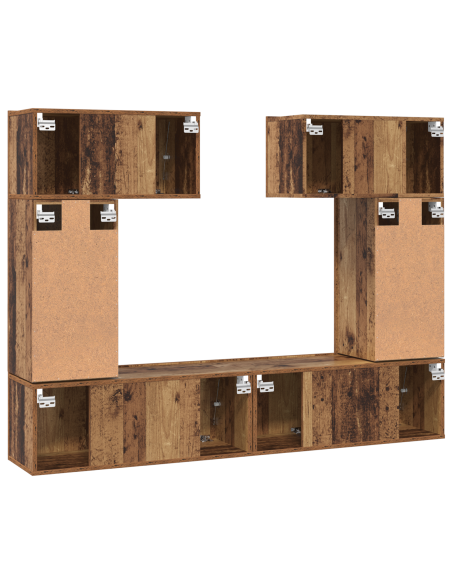 Set mobile TV 6 pcs Legno antico 80 x 30 x 30 cm