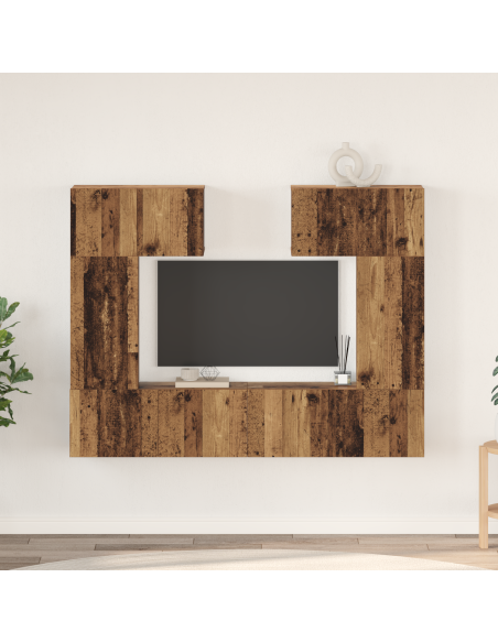 Set mobile TV 6 pcs Legno antico 80 x 30 x 30 cm