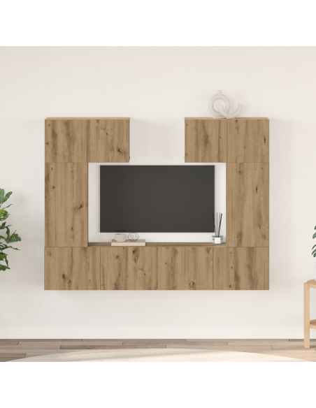 Set mobile TV 6 pcs rovere artigianale 80 x 30 x 30 cm