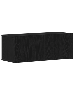 Mobile TV da Parete 3 pcs Rovere Nero Legno multistrato 2